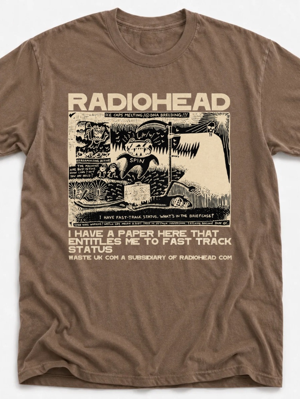 Gildan Brown Radiohead Graphic Tee